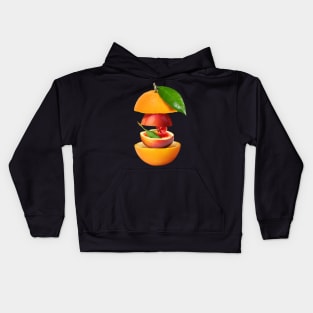 Orange Peach Cherry Gifts Vegetarian Kids Hoodie